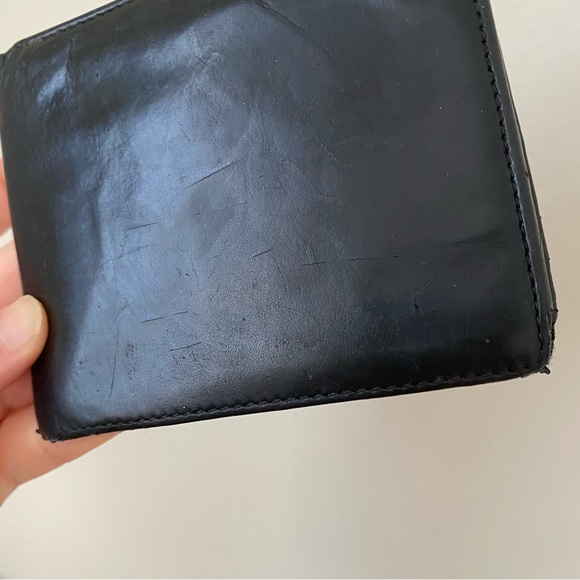 Gucci Made in Italy Black Leather Silver Interlock G Logo Bi-fold Men's Wallet - Picture 12 of 13